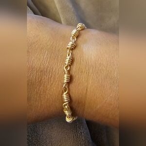 Gold Plated Coil Bracelet (Aka-"Honey Dipper" Link)